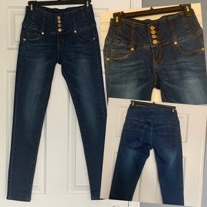 2 Blue dark blue denim skinny jeans size 3 Junior